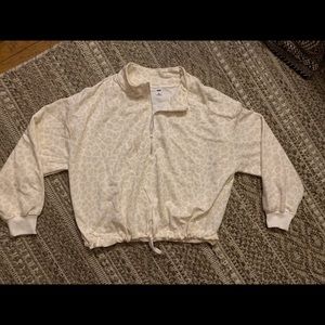 Leopard print cropped quarter zip